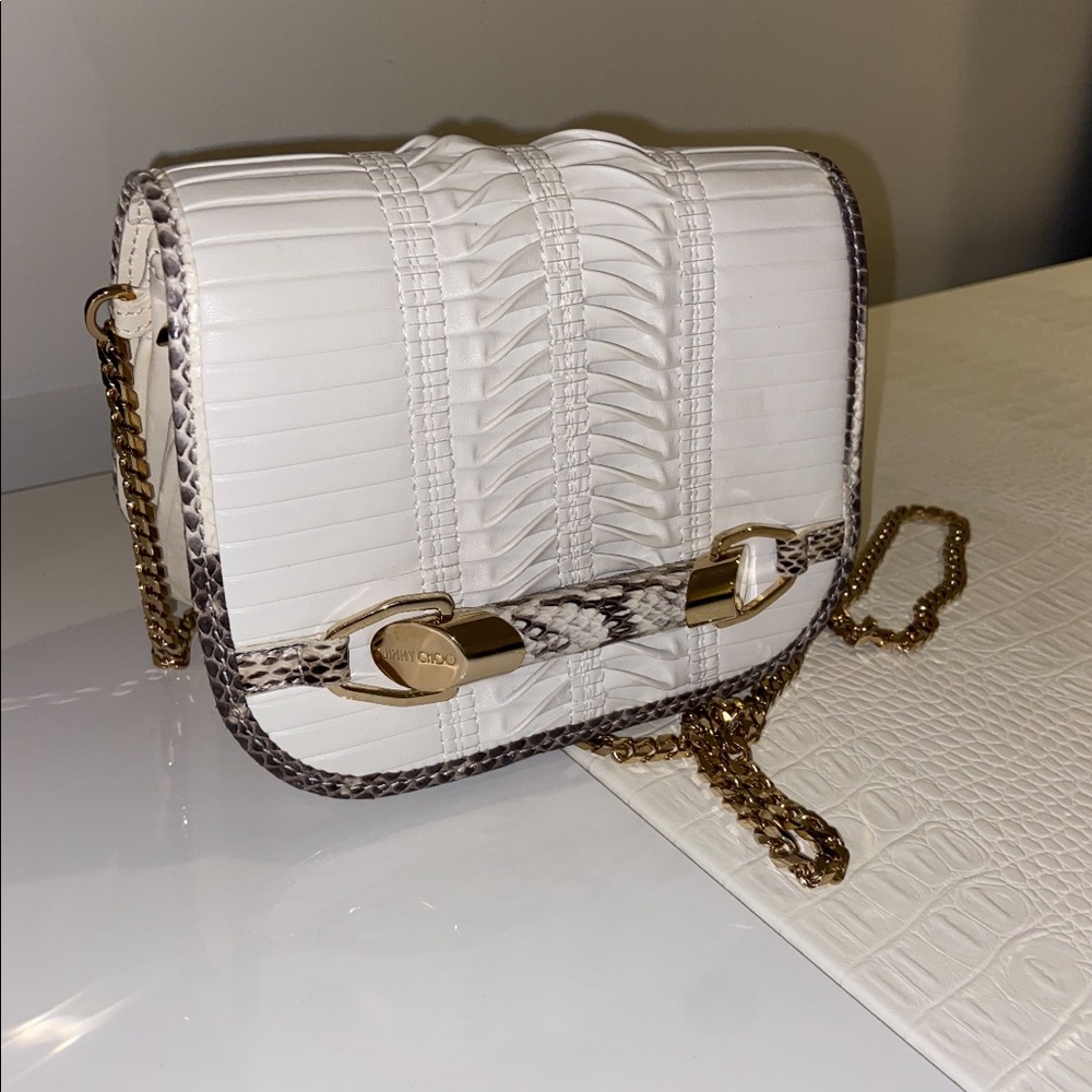 Jimmy choo python crocodile shoulder bag